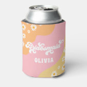 Retro Boho Daisy Personalisiert Bridesmaid Gift Dosenkühler (Kanne Rückseite)