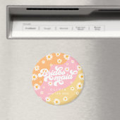 Retro Boho Daisy Personalisiert Bridesmaid Gift Magnet (In Situ (Geschirrspüler))