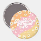 Retro Boho Daisy Personalisiert Bridesmaid Gift Magnet (Vorderseite/Rückseite)
