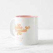 Retro Boho Daisy Personalisiert Bridesmaid Gift Zweifarbige Tasse (Vorderseite Links)