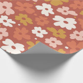Retro Boho Ditsy Floral Geschenkpapier (Ecke)