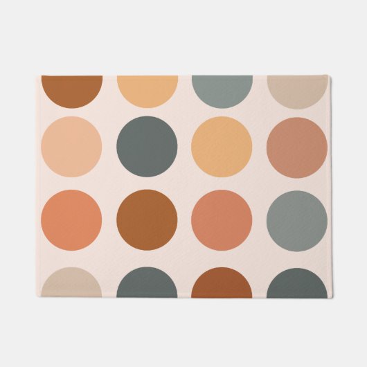 Retro Boho Dots neutral Fußmatte (Vorderseite)