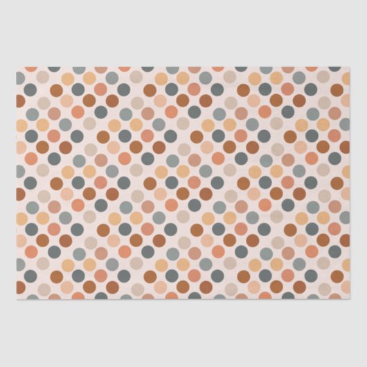 Retro Boho Dots neutral Seidenpapier (Vorderseite)