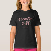 Retro Boho Dusty Rose Typografie | Blumenmädchen T-Shirt (Vorderseite)