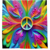 "Retro Boho Duwer Vorhang Peace Sign Hippie" (Vorderseite)