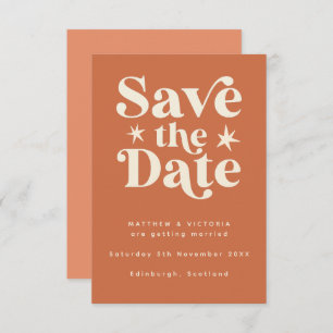 Retro Boho Einfache Save the Date Karte