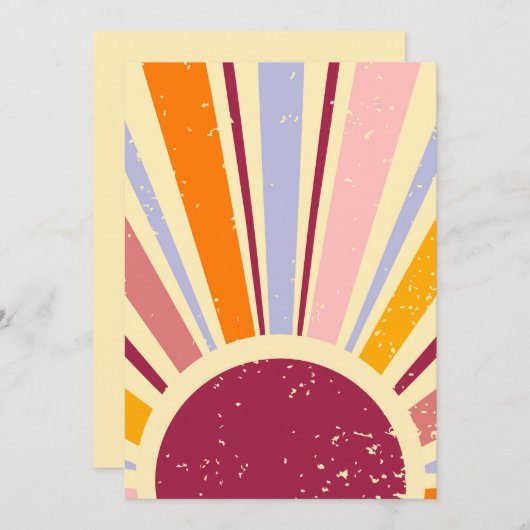 Retro-Boho Einladung (Vorne/Hinten)