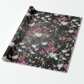 Retro Boho Elegante Wildblumen Geschenkpapier (Ungerollt)