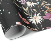 Retro Boho Elegante Wildblumen Geschenkpapier (Rolleneckpunkt)