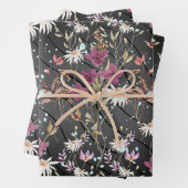 Retro Boho Elegante Wildblumen Geschenkpapier Set (Beispiel)