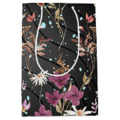 Retro Boho Elegante Wildblumen Mittlere Geschenktüte (Vorderseite)