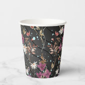 Retro Boho Elegante Wildblumen Pappbecher (Rückseite)
