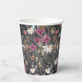 Retro Boho Elegante Wildblumen Pappbecher (Links)