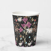 Retro Boho Elegante Wildblumen Pappbecher (Rechts)