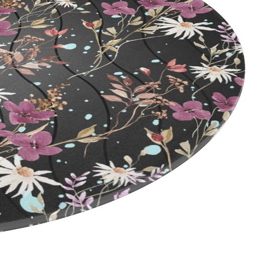 Retro Boho Elegante Wildblumen Schneidebrett (Ecke)