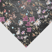 Retro Boho Elegante Wildblumen Seidenpapier (Ausschnitt)