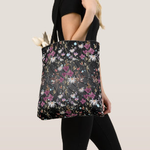 Retro Boho Elegante Wildblumen Tasche