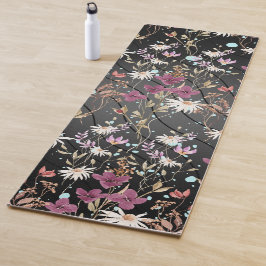 Retro Boho Elegante Wildblumen Yogamatte