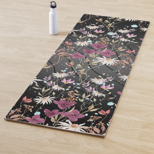 Retro Boho Elegante Wildblumen Yogamatte (Beispiel)