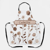 Retro-Boho-Erdige Blumen-Schürze mit individuellem Schürze (Vorderseite)