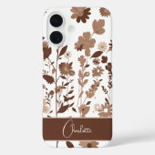 Retro Boho Erdiges Florales Kundennamensschild Case-Mate iPhone Hülle (Rückseite)