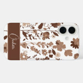 Retro Boho Erdiges Florales Kundennamensschild Case-Mate iPhone Hülle (Rückseite (Horizontal))
