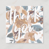 Retro boho erthy floral order danke quadratische visitenkarte (Vorderseite)