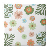 Retro boho farbenfroh florale botanisch stilvoll fliese (Vorderseite)