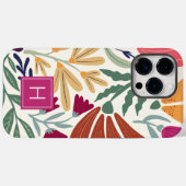 Retro Boho farbenfrohe floral Simple Chic Monogram Case-Mate iPhone Hülle (Rückseite (Horizontal))
