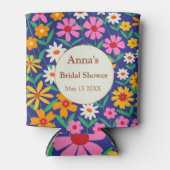 Retro Boho Farbvolle Blume Brautparty Dosenkühler (Vorderseite)