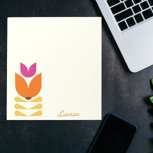 Retro Boho Floral Abstrakt Minimalistisch Personal Notizblock