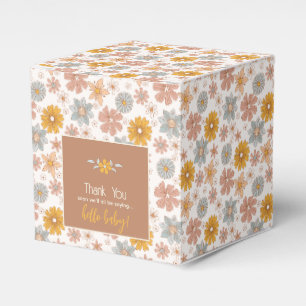 Retro Boho Floral Baby Dusche Danke, Geschenk Geschenkschachtel