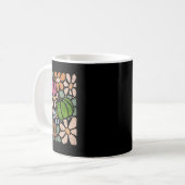 Retro Boho Floral Fall Pumpkin Herbst Erntedank Kaffeetasse (Vorderseite Links)
