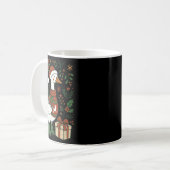 Retro Boho Floral Funny Xmas Silly Goose Lover Chr Kaffeetasse (Vorderseite Links)