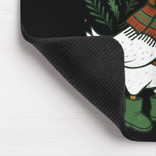 Retro Boho Floral Funny Xmas Silly Goose Lover Chr Mousepad (Ecke)