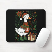 Retro Boho Floral Funny Xmas Silly Goose Lover Chr Mousepad (Mit Mouse)