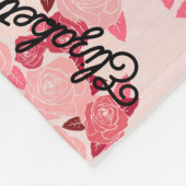 Retro Boho Floral I Herzname Kalligrafie Text Fleecedecke (Ecke)