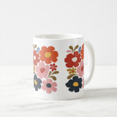 Retro Boho Floral Mitte des Jahrhunderts Moderne Kaffeetasse (VorderseiteRechts)
