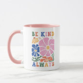 Retro Boho Floral Motivation Quote -Be Kind Always Tasse (Links)