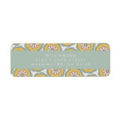 Retro Boho Floral Pastel Dusche Rücksendeadresse (Vorne)