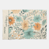 Retro Boho Floral Pattern Custom Geschirrtuch (Horizontal)