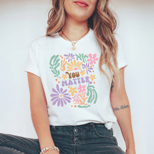 Retro Boho Floral Sie wichtig psychische Gesundhei T-Shirt