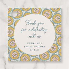 Retro Boho Floral Yellow Custom Dusche Vielen Dank Geschenkanhänger