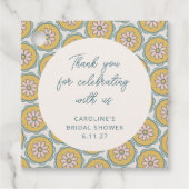Retro Boho Floral Yellow Custom Dusche Vielen Dank Geschenkanhänger (Vorderseite)