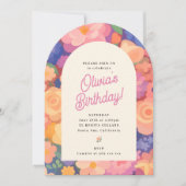Retro Boho Flower Party Invite Einladung (Vorderseite)