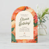 Retro Boho Flower Party Invite Einladung (Stehend Vorderseite)