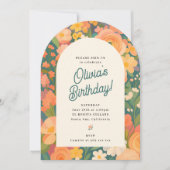 Retro Boho Flower Party Invite Einladung (Vorderseite)