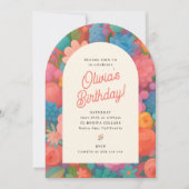 Retro Boho Flower Party Invite Einladung (Vorderseite)