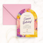 Retro Boho Flower Party Invite Einladung
