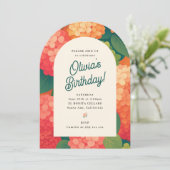 Retro Boho Flower Party Invite Einladung (Stehend Vorderseite)